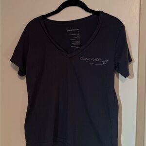 good hYOUman Women's Navy V-Neck Tee